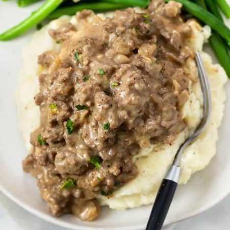 Hamburger Gravy Recipe, Hamburger Gravy, The Cozy Cook, Cozy Cook, Beef Dinners, Hamburger Casserole, Mushroom Soup Recipes, Beef Gravy, Onion Gravy