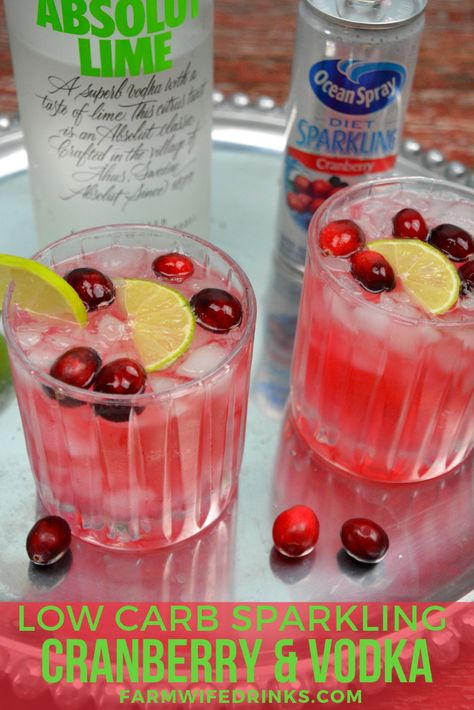 Low Carb Cranberry and Vodka - The Farmwife Drinks Low Carb Alcoholic Drinks, Galletas Keto, Low Carb Cocktails, Cranberry Vodka, Keto Cocktails, Keto Cookie Recipes, Low Carb Drinks, Low Carb Cookies, Keto Drink