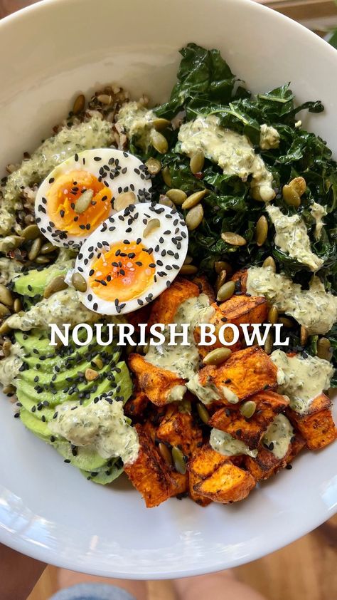 Glow Bowl Recipes, Nutrition Bowl Recipes, Nutritional Bowls, Winter Bowl Recipes, Wellness Bowl Recipes, Breakfast Nourish Bowl, Nourishing Bowls, Sweet Potato Nourish Bowl, Breakfast Power Bowl