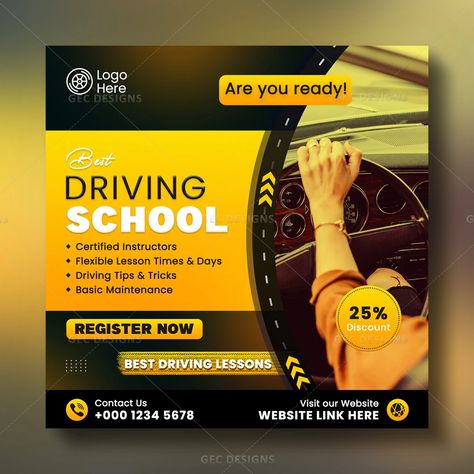 Driving School Poster, Instagram Poster Design, Product Posters, Promotion Poster Design, Social Media Poster Design, Media Poster Design, Instagram Poster, Media Poster, Promotion Poster