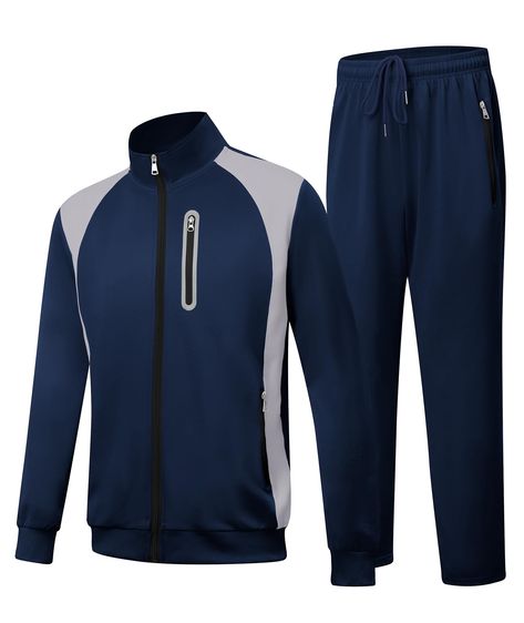 PRICES MAY VARY. 95% Polyester, 5% Spandex Zipper closure Machine Wash 【MATERIAL】This men track suit 2 piece set are soft and breathable fabric with excellent stretch that ensures excellent breathability and optimal range of motion, making it perfect for daily wear and physical activities. 【2 Piece Tracksuits Set】This men sweatshirts and jogging sweatpants for cold weather stay warm and cozy during chilly seasons. It offers ample protection from the cold, while keeping you comfortably stylish. 【 Sports Suit Men, Men Track Suit, Jogging Outfit, Suit Casual, Men Tracksuit, Men Sweatshirts, Frame Border, Track Suit Men, Jogging Suit