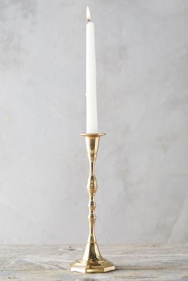 Antiqued Brass Candlestick, Tall | Anthropologie Antique Brass Candlesticks, Candle Dish, Taper Holders, Brass Candlestick, Wedding Engagement Gifts, Iron Candle, Glass Candlesticks, Unique Candles, Brass Candlesticks