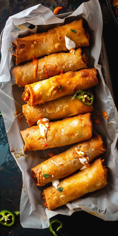 Buffalo Chicken Taquitos [35 Minutes] - Chasety Buffalo Chicken Taquitos, Chicken Taquitos, Food Easy, Full Meal Recipes, Buffalo Chicken, Food Obsession, Cafe Food, Pretty Food, Food Cravings