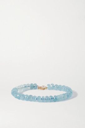 JIA JIA Oracle Gold Aquamarine Bracelet - Blue Aquamarine Bracelet, Pure Form, Aquamarine Beads, Wrist Wear, Aquamarine Stone, Colorful Jewelry, Fine Jewelry Bracelets, Blue Bracelet, Bracelet Designs