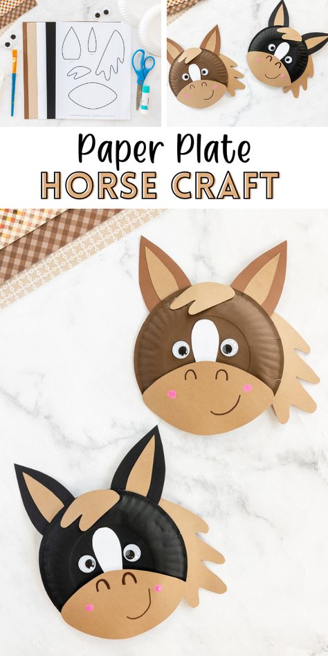 Discover how to transform simple paper plates into adorable horse crafts with this easy DIY guide. Perfect for kids, this fun activity enhances creativity and motor skills. Learn step-by-step with our easy instructions and crafty tips. Start crafting your cute paper plate horses today! Easy Farm Animal Crafts For Toddlers, Paper Plate Horse, Horse Paper Craft, Cowboy Camp, Forest Animal Crafts, Childhood Activities, Crafts 2024, Under The Sea Crafts, Princess Crafts