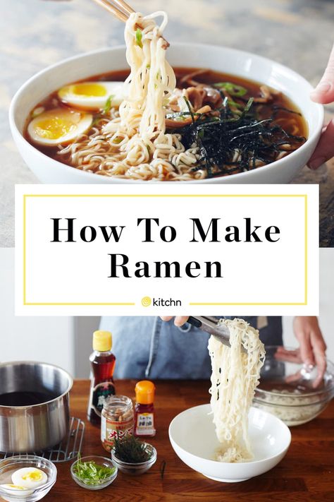 How To Make Roman Noodles, How To Make Homemade Ramen, Diy Ramen Bar, Diy Ramen Bowls, How To Make Ramen At Home, Authentic Ramen Recipes, Ramen Noodle Recipes Homemade, Ramen Ideas, Diy Ramen