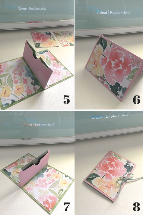 DIY GIFT CARD HOLDER WITH CRICUT EXPLORE AIR 2 | EVERYDAY JENNY Money Cards Holder, Diy Gift Card Holder, Gift Card Holder Template, Card Holder Diy, Gift Card Presentation, Gift Card Holder Diy, Free Gift Cards Online, Unique Gift Cards, Gift Cards Money