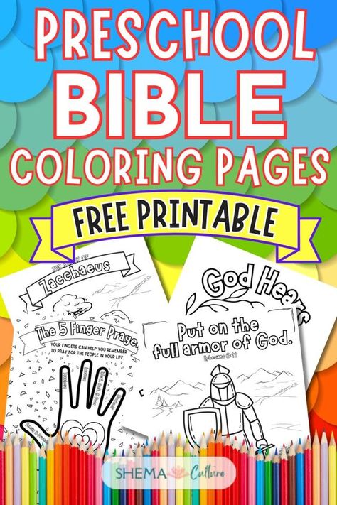 Bible coloring pages for preschoolers are great for teaching God's Word to little ones! In addition, Bible preschool coloring pages can serve as a tool for sparking meaningful conversation with young children. Use these Bible coloring pages for kids with preschoolers or older children. You can get your free printable Bible coloring pages for preschoolers by clicking the link now. #preschool #Bibleactivity #preschoolers #Biblecoloringpages #childrenschurch #freeprintable Bible Lessons For Kids Children Ministry Free Printable, Preschool Bible Lessons Printables, Sunday School Printables Free, Bible Coloring Pages For Kids Printables, Christian Coloring Pages For Kids, Sunday School Activity Sheets, Free Sunday School Printables, Bible Preschool, Bible Story Coloring Pages