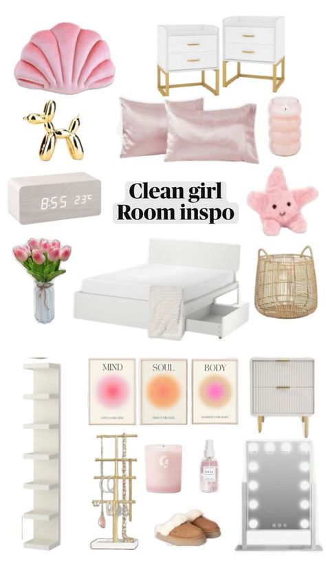 Clean Girl Bedroom, Comfy Room Ideas, Clean Girl Room, Room Wishlist, Room Organization Bedroom, Dream Bedroom Inspiration, White Room Decor, Luxury Room Bedroom, Room Redesign