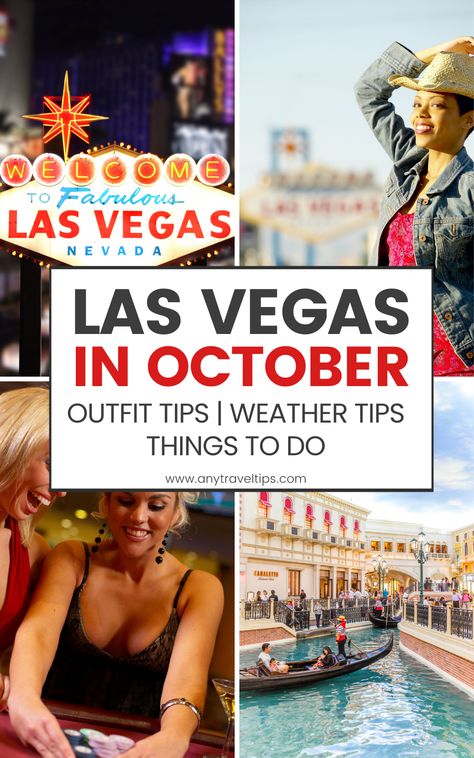 Everything you should know before visiting Vegas in October (fall): Weather (how hot/warm it is), clothing tips (outfit guide, what to wear and pack), and the best things to do in fall/October. Plus: Can you still use the pools? Las Vegas In March, What To Pack For Las Vegas, Las Vegas Packing List, Vegas Day Outfit, Las Vegas Outfits Winter, Vegas Packing, Hoover Dam Tour, Vegas Girls Trip, Las Vegas Outfit