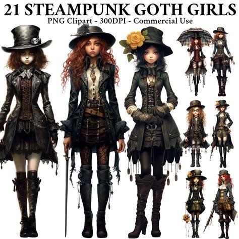 Steam Goth, Mechanical Wings, Fantasy Png, Steampunk Mode, Steampunk Artwork, Victorian Elegance, Mode Steampunk, Steampunk Goth, Goth Steampunk