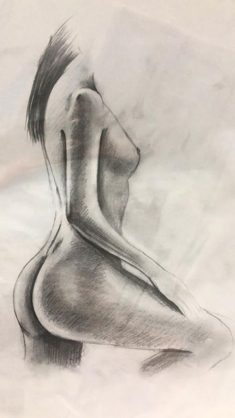 #nudepaiting Make Figure Drawing, Human Body Drawing Sketches, Figure Painting Woman Fine Art, Nude Anatomy Drawing, Women Figure Sketch, Abstract Bodies, Sketching Ideas Easy, Nude Pencil Drawing, Drawing Dance