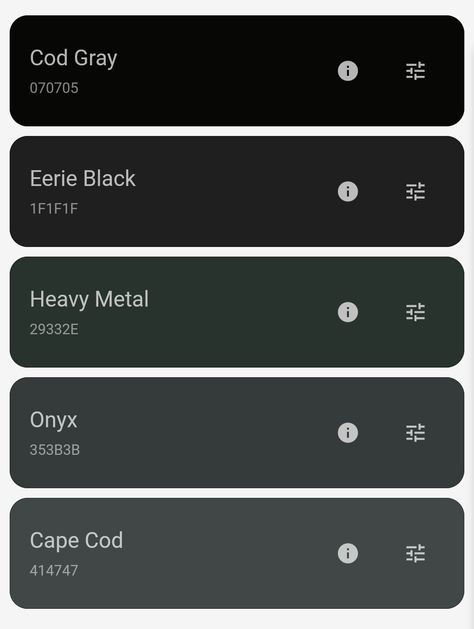 Grayscale Color Palette, Flat Color Palette, Hex Color, Dark Color Palette, Black Color Palette, Color Design Inspiration, Cool Color Palette, Hex Color Palette, Color Plan