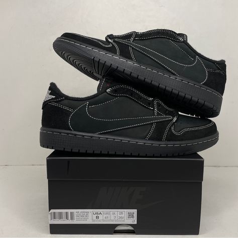 This Pair Is Brand New In Box! They Are A 8 In Men’s, Which Is Equivalent To A Women’s 9.5! Please Check All Photos Before Purchasing! All Sales Are Final! No Refunds Or Returns! If You Have Any Questions About Sizing Feel Free To Send Me A Message! I Am Not Responsible For Factory Flaws On Mass Produced Pairs! All Items Ship The Day After Purchase Priority Mail & Double Boxed Unless The Order Is Placed On A Saturday! All Sales Are Final! No Refunds Or Returns! Please Check All Photos Before Pur Jordan 1 Mid Women, Travis Scott Shoes, Nike Jordan 1 Low, Nike Air Jordan 1 Low, Nike Air Jordan 1 Retro, Womens Air Jordans, Grey Sneakers, Nike Air Jordan 1, The Day After