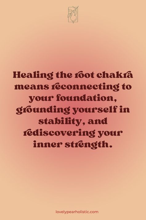 Healing your root chakra is about rebuilding your foundation, finding stability, and unlocking inner strength. 🌱💫  #lovelypearholistic #selflove #selfcare #wellness #meditation #mentalhealth #healing #chakrahealing #chakras #meditation #chakrabalancing #chakrahealingjewlery #chakrahealingsessions Root Chakra Affirmations Wallpaper, Root Chakra Yin Yoga Poses, How Many Chakras Are There, Gut Chakra, Root Chakra Affirmations, Open Chakras, Chakra Quotes, Root Chakra Meditation, Wellness Meditation