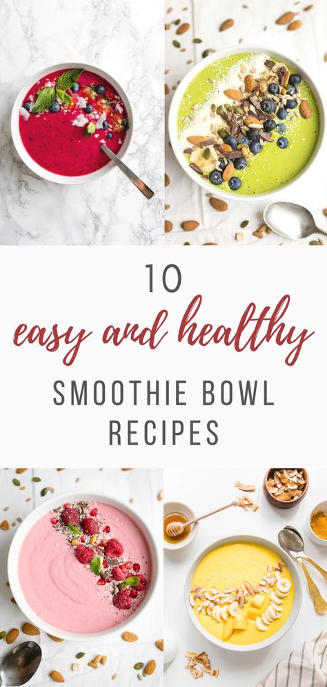 Vegan Smoothie Bowl Recipes, Healthy Smoothie Bowls, Healthy Smoothie Bowl Recipes, Smoothie Bowls Recipe Easy, Lunch Saludable, Healthy Smoothie Bowl, Bowl Recipes Easy, Smoothie Bowl Recipe Healthy, Vegan Smoothie Bowl