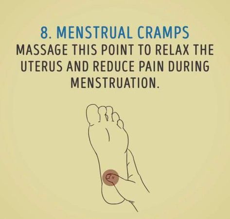 menstrual cramps diy massage 8 Cramp Remedies, Period Cramp Relief, Menstrual Cramp Relief, Massage Therapy Techniques, Cramps Relief, Back Pain Remedies, Reflexology Massage, Menstrual Health, Home Health Remedies