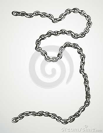 Chain Link Illustration, Chain Drawing Reference, Drawing Chains, Chains Reference, Chain Sketch, Chain Vector, Chain Drawing, Vector Sketch, White Backdrop