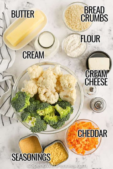 Cheesy Vegetarian Casserole, Broccoli Casserole No Mayo, Broccoli And Cauliflower With Cheese Sauce, Broccoli And Cauliflower Gratin, Easy Broccoli And Cauliflower Recipes, Broccoli Cream Cheese Casserole, Cauliflower And Broccoli Casserole, Cheesey Cauliflower, Cheesy Broccoli Cauliflower Casserole