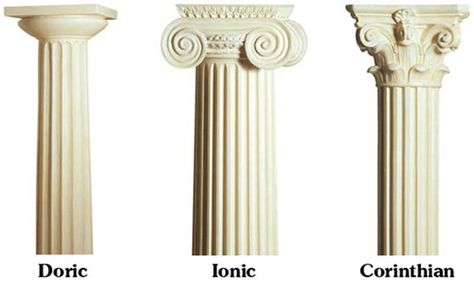 Greek Architecture: Doric, Ionic, and Corinthian Columns Greek Columns, Istoria Artei, Greek Temple, Corinthian Column, Roman Columns, Greek House, Ancient Greek Architecture, Greek Vases, Grece Antique