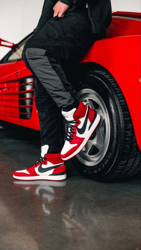 Jordans Outfit For Men, Footwear Photography, Air Jordan 1 Chicago, Sneakers Outfit Men, Urban Sneakers, Jordan Chicago, Nike Air Jordan Shoes, Mens Leather Clothing, Jordan Outfit