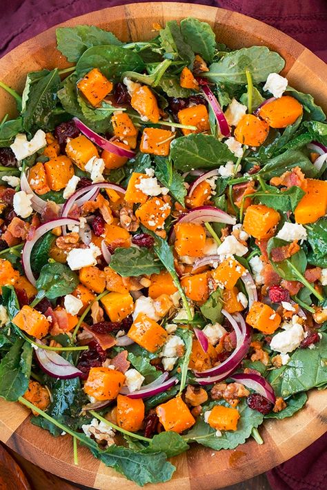 Shower Salad Ideas, Butternut Squash And Bacon, Butternut Squash Bacon, Healthy Breakfast Bowl, Butternut Squash Salad, Squash Pasta, Squash Salad, Bacon Salad, Butternut Squash Recipes