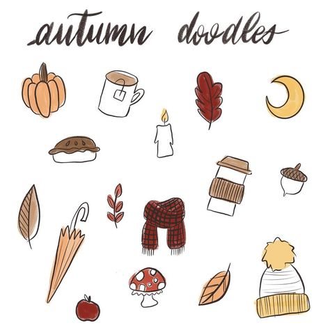 Simple Fall Doodles, Doodles Pumpkin, Fall Doodles Autumn, November Doodles, Lunchbox Doodles, Thanksgiving Doodles, Work Doodles, Autumn Posters, Cozy November