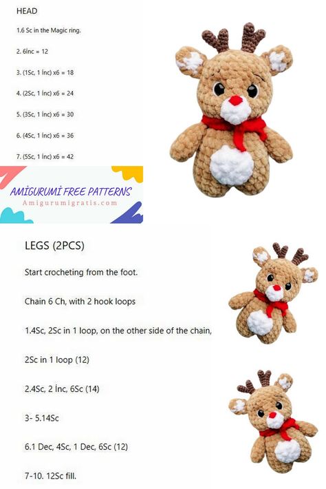 Christmas Baby Deer Amigurumi Free Pattern – Amigurumi Pattern Deer Amigurumi Free Pattern, Free Crochet Christmas Patterns, Crochet Christmas Patterns, Deer Amigurumi, Aesthetic Amigurumi, Crochet Christmas Trees Pattern, Crochet Knit Sweater, Crochet Ornament Patterns, Christmas Crochet Patterns Free