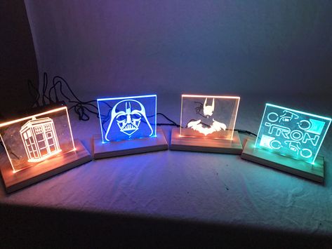 First LED Acrylic Signs - Inventables Community Forum Cnc Acrylic, Led Acrylic Sign, Diy Led Light, Diy Neon Sign, Led Lamp Diy, Led Lighting Diy, Backlit Signs, Diy Led, Led Signage