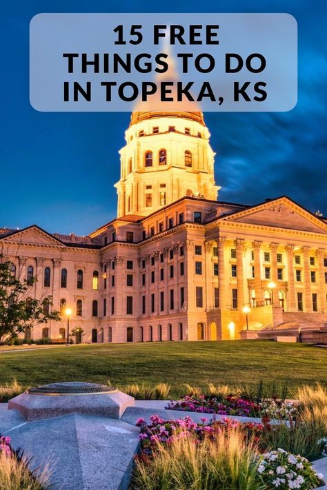 Discover the free things to do in Topeka, KS, including Kansas State Capitol, Ted Ensley Gardens, Lake Shawnee, First Presbyterian Church, and more! Topeka Kansas Things To Do In, Missouri Travel, Topeka Kansas, State Of Kansas, Wichita Kansas, Presbyterian Church, Family Days Out, Kansas State, Capitol Building