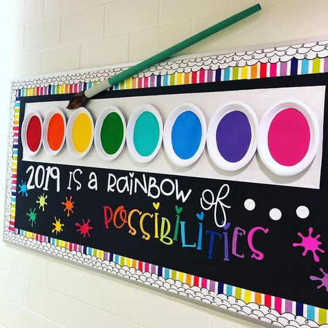 Love this Rainbow of Possibilities bulletin board for back to school! What a colorful and optimistic board for the hallway or classroom! Rainbow Of Possibilities Bulletin Board, Crayon Bulletin Boards, Rainbow Of Possibilities, Art Bulletin Boards, Summer Bulletin Boards, School Hallway, Preschool Bulletin, Preschool Bulletin Boards, Back To School Bulletin Boards