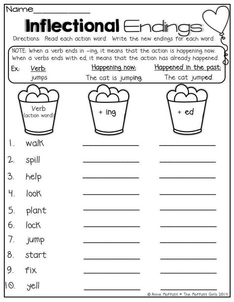 image3 (2) Verbs Tenses, Word Endings, Inflectional Endings, Worksheets 2nd Grade, Elementary Worksheets, Ing Words, First Grade Worksheets, Base Words, Verb Worksheets