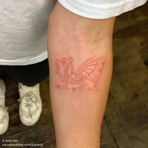 Welsh Dragon Tattoo, Welsh Tattoo, Dragon Tattoo Meaning, Red Dragon Tattoo, Small Dragon Tattoos, Inner Forearm Tattoo, Mark Tattoo, Dragon Tattoo For Women, Welsh Dragon