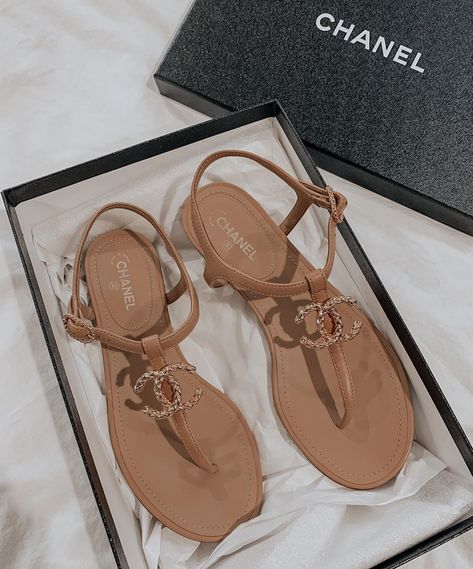 Ariana Lauren on Instagram: “Just some pretty shoes to look at - I bought these a couple weeks before life changed and will be looking forward to taking these bad boys…” Designer Flip Flops, Fancy Sandals, Pretty Sandals, Chanel Sandals, Shoes Heels Classy, Cute Shoes Heels, Fashion Shoes Sandals, Bag Guide, Stunning Shoes