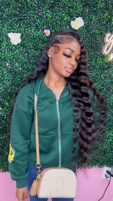 Side Part Quick Weave Crimp, Side Part Crimps Quick Weave, Sew In Weave With Leave Out Middle Part Crimps, Side Part W Crimps, Krimped Hairstyles Side Part, Sew In Weave With Leave Out Crimps, Quick Weave Hairstyles Crimps, Deep Side Part Crimps, Crimps Quick Weave