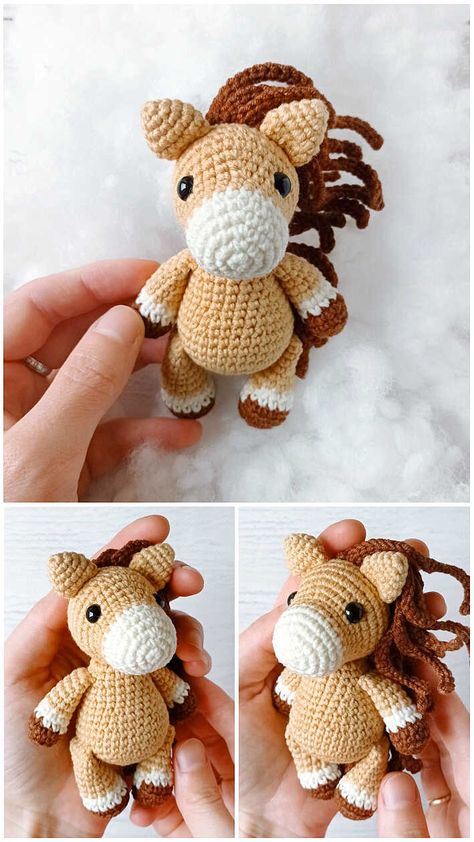 Crochet Horse Free Amigurumi PDF Pattern - Amigurumi Crochet Amigurumi Horse, Amigurumi Pony Free Pattern, Crochet Horse Keychain Free Pattern, Horse Keychain Crochet, Amigurumi Free Pattern Horse, Small Horse Crochet Pattern Free, Free Crochet Flower Keychain Patterns, Mini Horse Crochet Pattern Free, Pony Crochet Pattern Free