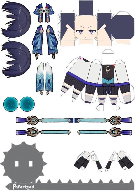 Genshin Impact Papercraft Template, Scaramouche Paper Doll, Genshin Impact Paper Doll, Kazuha Papercraft, Genshin Papercraft Template, Wanderer Papercraft, Scaramouche Papercraft, Genshin Impact Papercraft, Genshin Impact Scaramouche