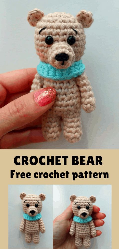 Crochet Tiny, Teddy Bear Patterns Free, Bear Crochet Pattern, Bear Patterns Free, Mini Teddy Bears, Tiny Teddies, Crochet Bear Patterns, Crochet Teddy Bear Pattern, Baby Crochet Patterns Free