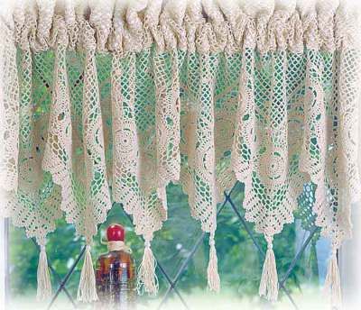 Filet Crochet curtains Sheer Valances, Linen Valances, Macrame Crochet, Lace Window, Cafe Curtain, Lace Curtain, Tassel Curtains, Short Curtains, Crochet Curtains