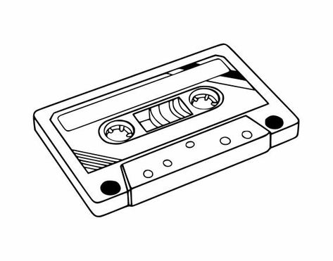 Videotape Tattoo, Casette Tape Tattoo Simple, Casset Tapes Tattoo, Traditional Cassette Tattoo, Caset Tape Tattoo, Cassette Graphic Design, Cassette Tape Tattoo Minimalist, Cassette Tattoo Design, Vhs Tattoo Ideas