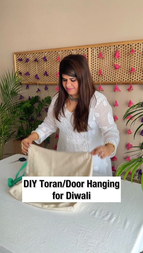 Kirtan Decoration At Home, Diwali Toran Decorations Doors, Diwali Door Decoration, Diy Diwali Decorations At Home, Diwali Decorations At Home Diy, Diy Toran, Diwali Toran, Hindu Statues Goddesses, Shubh Labh