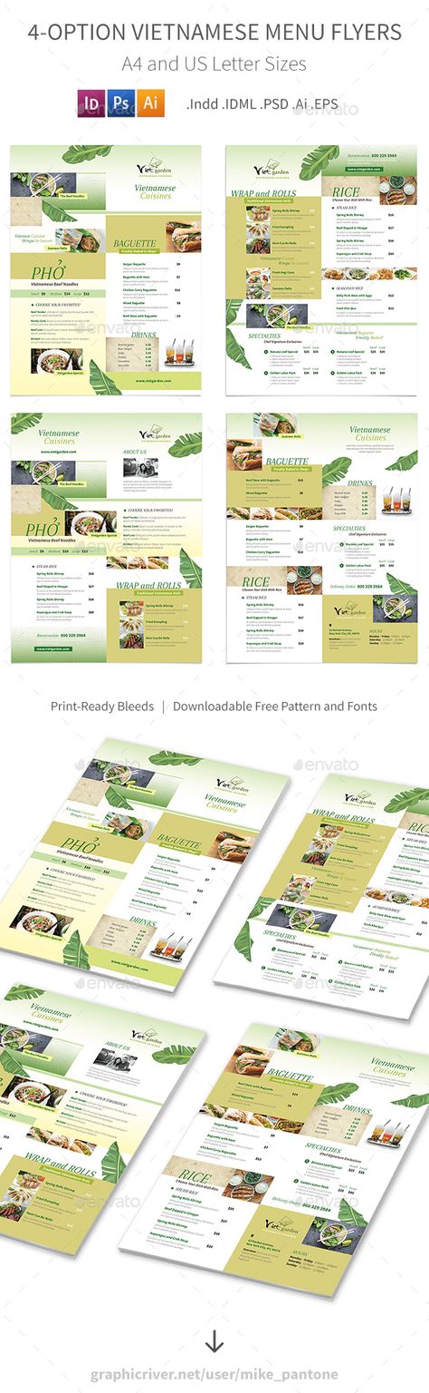 Vietnamese Pho Menu Flyers 3 – 4 Options #asian #menu Download : https://graphicriver.net/item/vietnamese-pho-menu-flyers-3-4-options/20314246?ref=pxcr Pho Menu, Korean Menu, Pho Restaurant, Vietnamese Pho, Diy Menu, Menu Flyer, Food Menu Template, Vietnam Food, Menu Printing