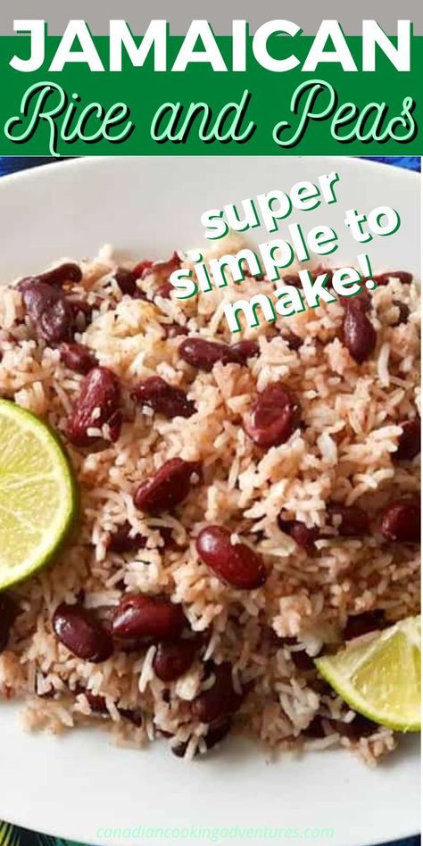 This Jamaican Rice and Peas is comfort food for most people who live and love the island life. It is also super simple to make and real tasty. This rice is packed with Protein and goes great alongside most Jamaican main dishes. Try it now! Caribbean Rice And Peas Recipe, Jamaican Rice And Beans, Jamaican Rice And Peas Recipe, Rice And Peas Jamaican, Rice And Peas Recipe, Jamaican Rice And Peas, Easy German Recipes, Jamaican Rice, Carribean Food