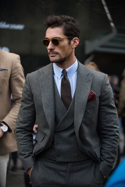 Style Gentleman, Most Stylish Men, Wedding Suits Groom, Stylish Suit, David Gandy, Fashion Suits For Men, Tweed Suits, Men’s Suits, Three Piece Suit