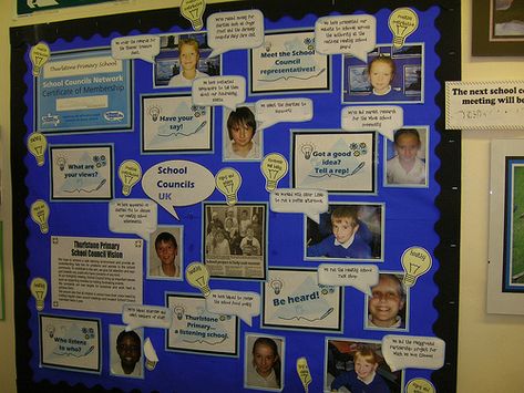 Our school council display                                                                                                                                                                                 More Pupil Leadership Display, Pupil Voice Display, School Entrance Display, School Council Ideas, Student Council Activities, Eco School, School Council, Student Council Campaign, Teaching Displays