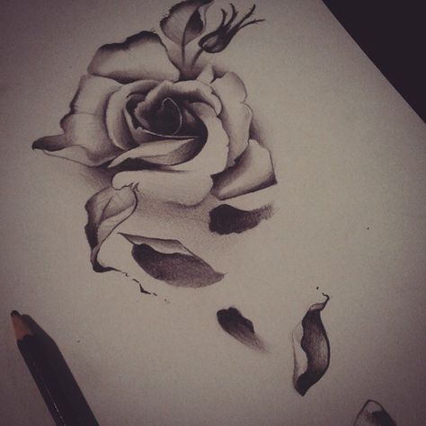 #dead #rose #lamort #muerte #dark #art #drawing #tattoo Rose Petals Tattoo, Petals Tattoo, Dead Rose Tattoo, Pink Rose Tattoos, Rose Tattoos For Women, Flower Wrist Tattoos, Girls With Sleeve Tattoos, Tattoo Flowers, Wrist Flowers