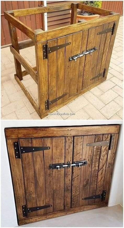 Dapur Rustic, Wood Pallet Recycling, Pallet Cabinet, Tables Diy, Diy Furniture Table, Pallet Ideas, Into The Woods, Easy Woodworking Projects, Wooden Pallets