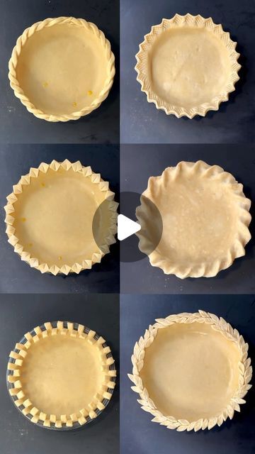 Pie Crimping Ideas, Pie Crust Decorations Ideas, Cream Pie Decorating Ideas, Pie Crust Shapes, Decorate Pie Crust, Pie Crust Decorations, Pie Edges Ideas, Pie Crust Crimping Designs, How To Flute Pie Edges