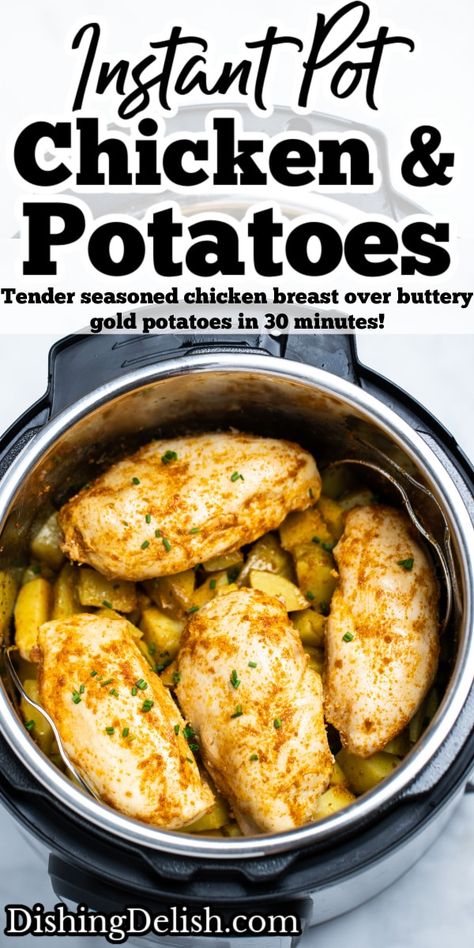 Pressure Pot Chicken Recipes, Fast Chicken Instant Pot Recipes, Chicken Recipes Instant Pot Healthy, Chicken Meal Instant Pot, Instant Pot Chicken And Potatoes Recipes Easy, Instant Pot Baked Chicken Recipes, Instapot Chicken Meals, Chicken And Gold Potatoes Recipes, I Stand Pot Chicken