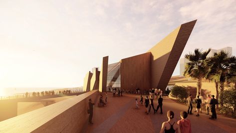 Daniel Libeskind designs angular archeology museum for northern Chile Daniel Libeskind Architecture, Libeskind Architecture, Angular Architecture, Santiago Calatrava Architecture, Daniel Libeskind, Atacama Desert, Interior Design News, Santiago Calatrava, Zaha Hadid Architects